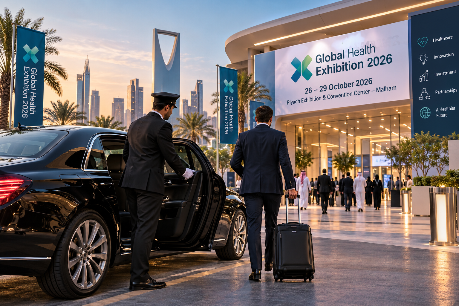 Global Health Exhibition 2026 Riyadh chauffeur service to Malham Global Health Exhibition 2026 Riyadh